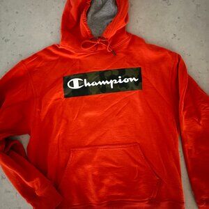 Champion Powerblend Camouflage Orange Hoodie Sweatshirt